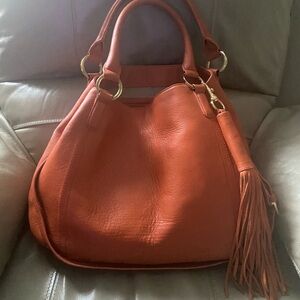 G.I.L.I. Orange Leather Roma Tote